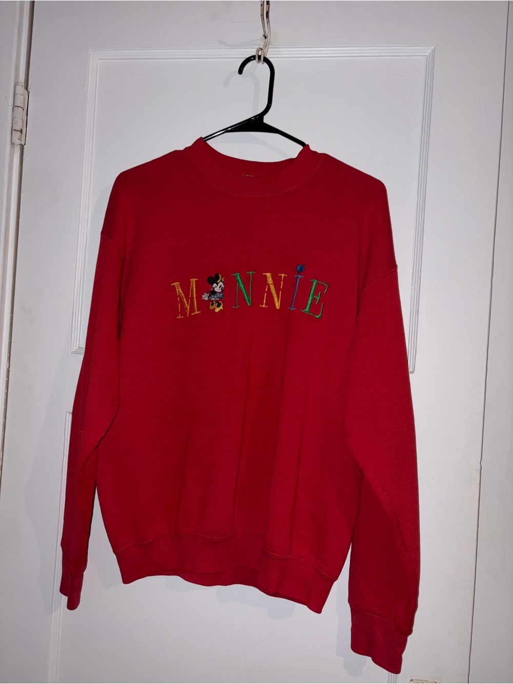 Vintage Minnie Red Embroidered Crewneck Sweatshirt